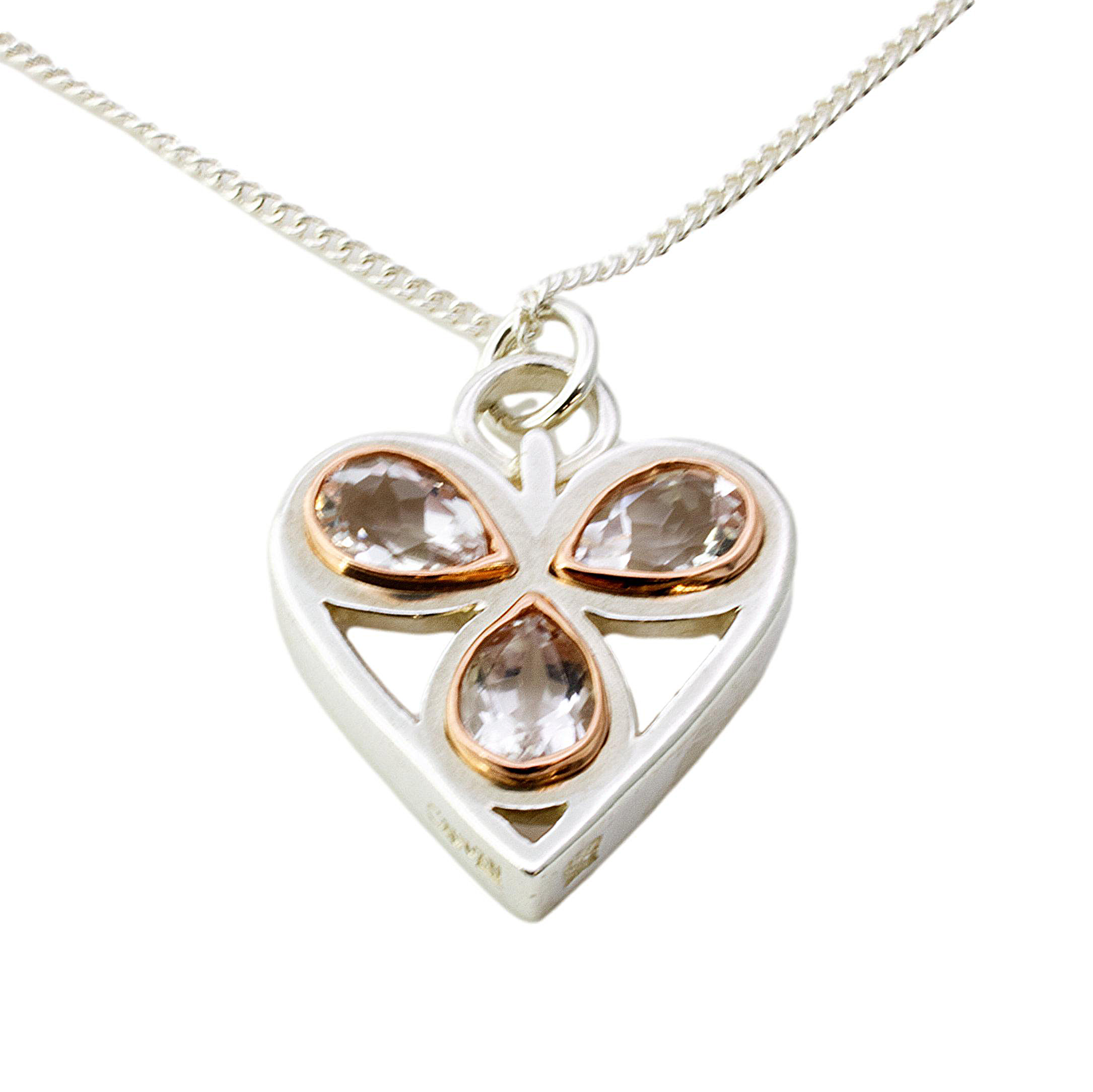 Silver & 9ct gold Clogau Pendant with chain